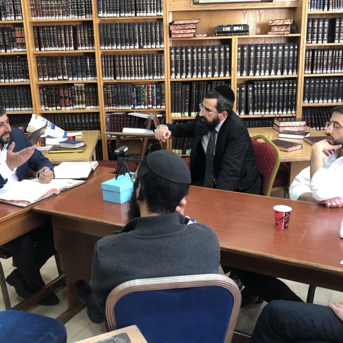 A discussion at the International Halacha Institute in Jerusalem. Photo by Josh Hasten.