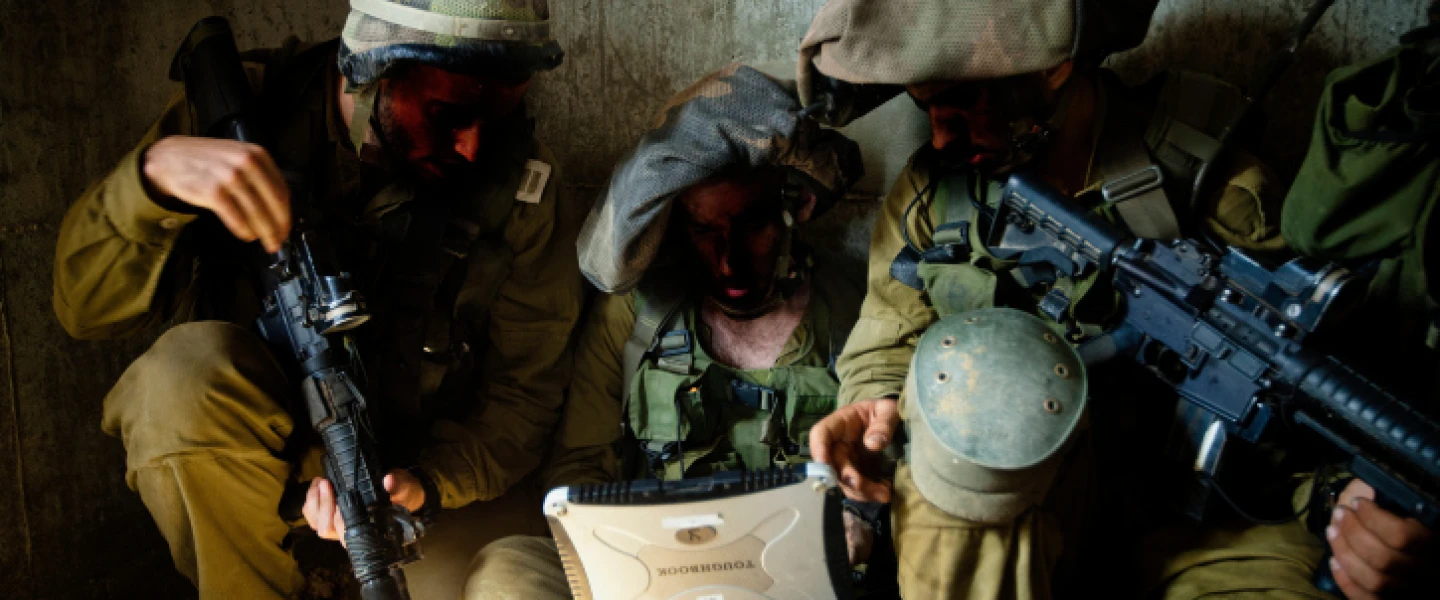 Members of IDF Unite 8200's operational arm training in the field. Sep 11 2012. Photo by Moshe Shai/Flash90.