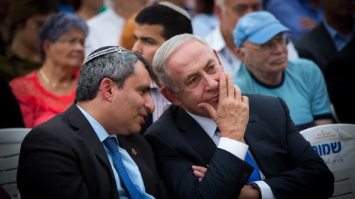 Israeli Prime Minister Benjamin Netanyahu and current Higher Education Minister Ze'ev Elkin in Tel Aviv on Oct. 27, 2016. Photo by Miriam Alster/Flash90.