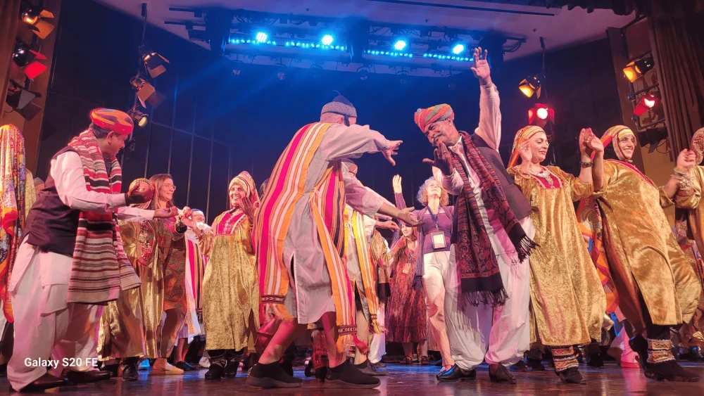 Israeli scholars, dancers and Indian performers participate in a cultural celebration of Jewish heritage in New Delhi, India on Feb. 16, 2026. Photo credit: Dr. Assaf Avraham.