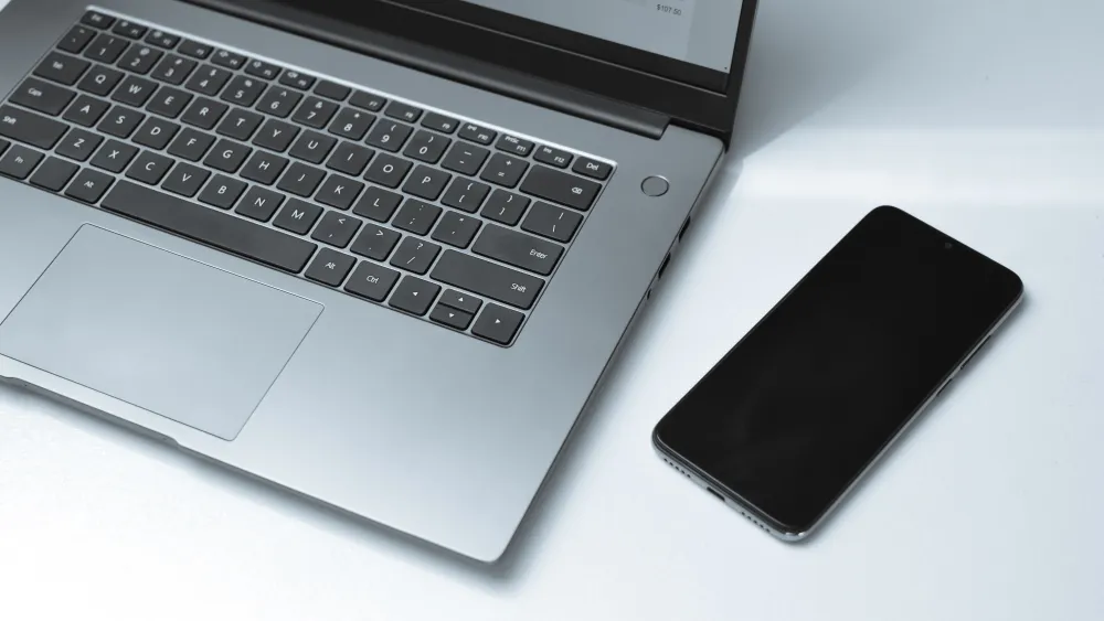 An open laptop displaying an online payment page next to a smartphone. Credit: Василь Вовк/Pexels.
