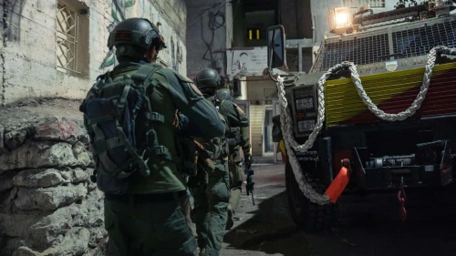 Israeli forces operating in Qalandiya in the overnight hours between July 23 and 24, 2024. Credit: IDF.