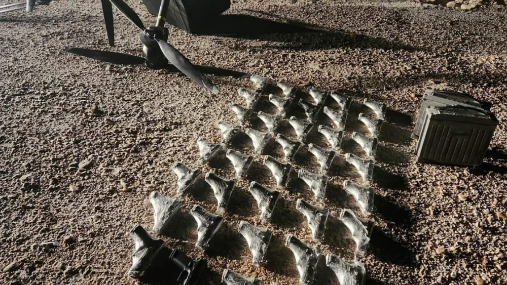 The Israel Defense Forces intercepted a drone that crossed into Israeli airspace from Jordan in a weapons-smuggling attempt, Dec. 23, 2025. Credit: IDF.