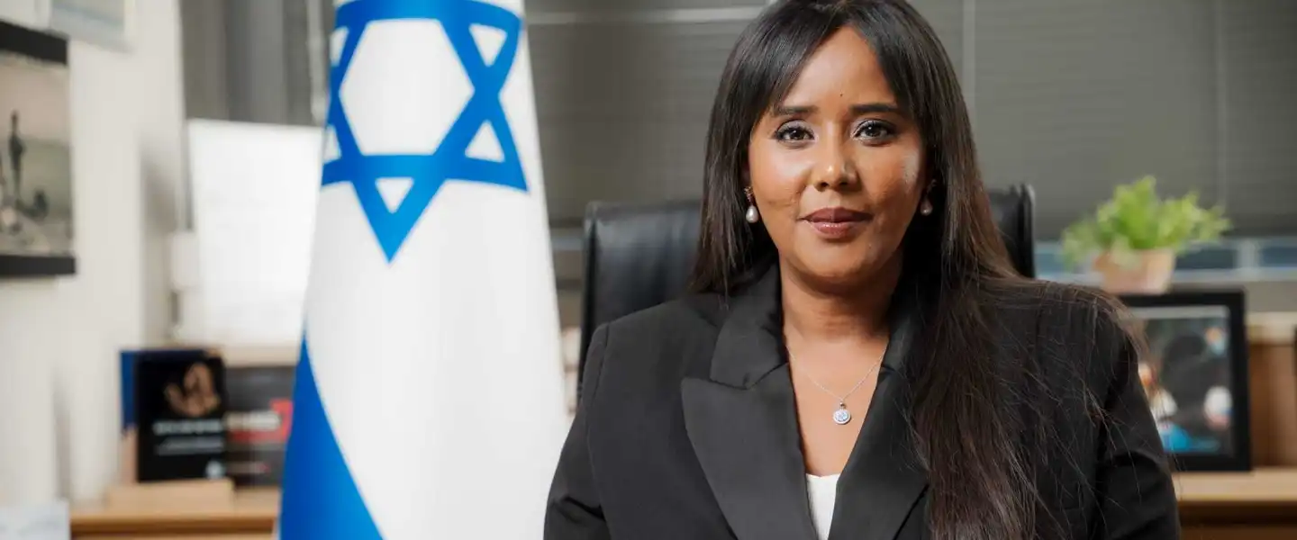 Knesset member Pnina Tamano-Shata, chair of the Blue and White Party, in her office in Jerusalem. Credit: Courtesy.