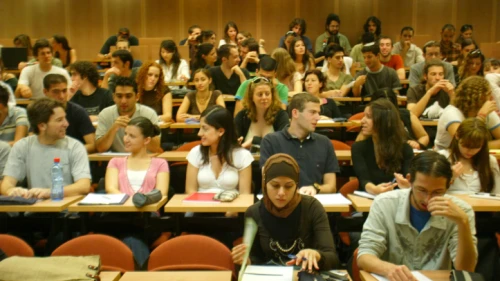 A classroom at the Hebrew University of Jerusalem's Mount Scopus campus, Oct. 22, 2006. Photo by Olivier Fitoussi /Flash90.