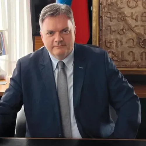 Armenian Ambassador Arman Akopian in his office. Courtesy of Arman Akopian.