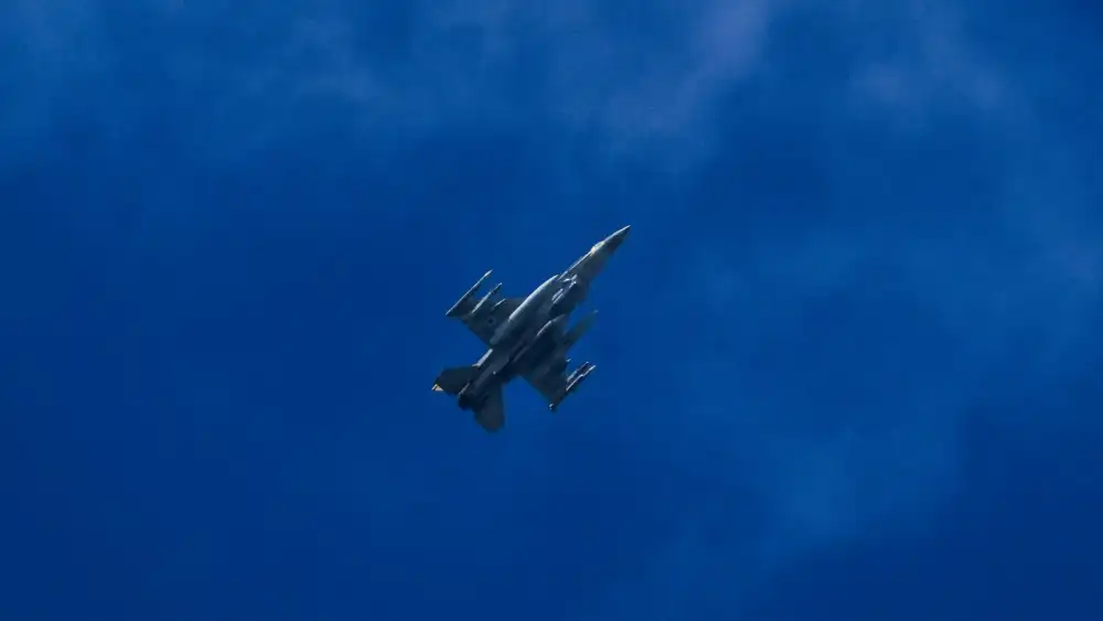 An IAF fighter jet returns after an airstrike in Southern Lebanon, March 10, 2024. Photo by Ayal Margolin/Flash90.