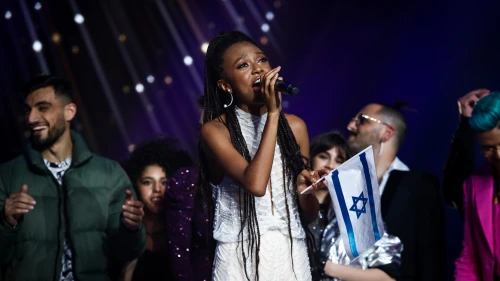 Eden Alene, winner of the reality show “The Next Star to Eurovision,” during finals in Neve Ilan studio near Jerusalem on Feb. 4, 2020. Photo by Shlomi Cohen/Flash90.