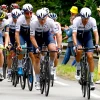 Cyclists from Team Israel Start-Up Nation competing in the Tour de France. Credit: Team Israel Start-Up Nation/Twitter.
