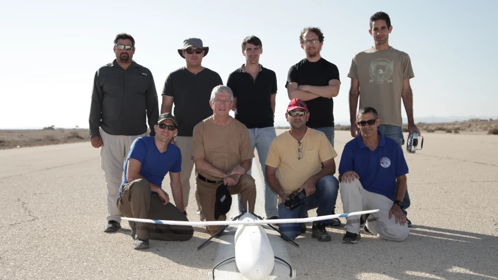 The IAI development team behind the 3D-printed UAV. Credit: Israel Aerospace Industries.