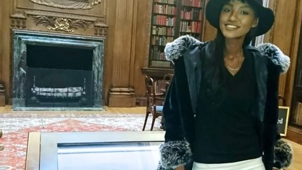 Yityish “Titi” Aynaw, a former Miss Israel, is pictured at Harvard University. Credit: Courtesy of Jewish National Fund.