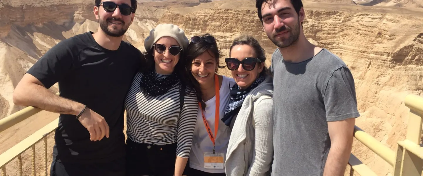 Racheli (center) and American participants at Masada. Credit: Eliana Rudee