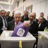 Palestinian Authority leader Mahmoud Abbas casts his vote at P.A. headquarters in the West Bank city of Ramallah on Dec. 3, 2016. Photo by Flash90.
