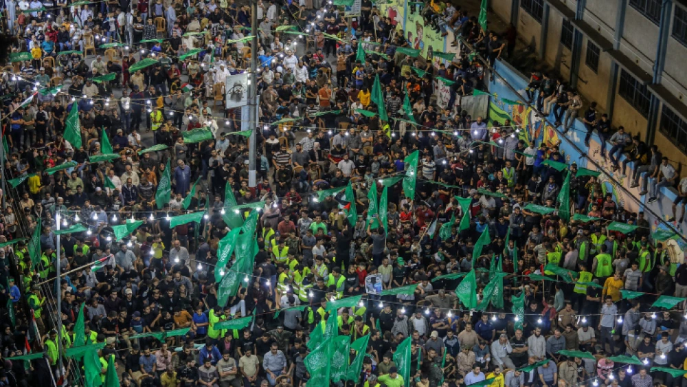 A pro-Hamas rally in the city of Rafah, in the southern Gaza Strip, on Oct. 27, 2022. Photo by Abed Rahim Khatib/Flash90.