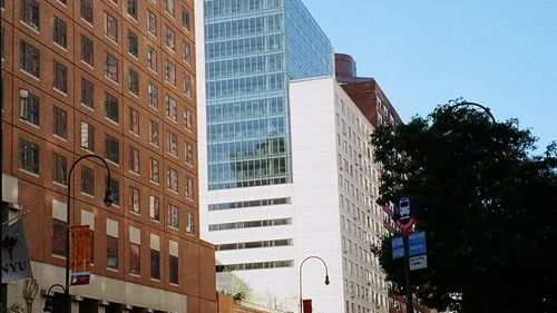 At left is Palladium Hall, a New York University dorm where many Jewish students live, and one of two NYU dorms that saw the posting of anti-Israel mock eviction notices in April. Credit: Eden, Janine and Jim via Wikimedia Commons.