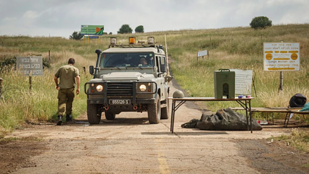 Israeli troops patrol the Israeli-Syrian border on Aug. 3, 2020. Photo by Basel Awidat/Flash90.