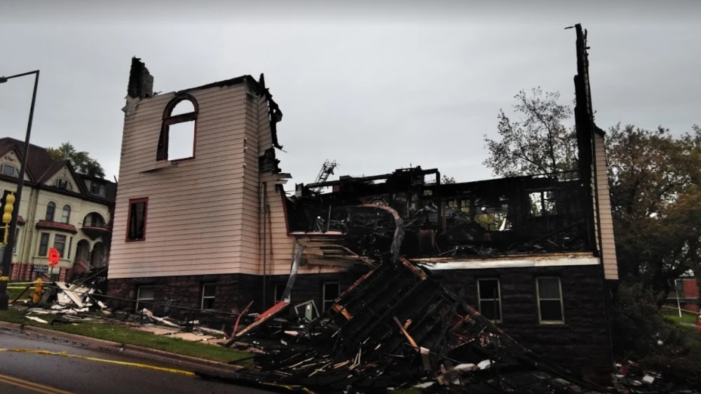 The remains of the Adas Israel Congregation in Duluth, Minn. Source: Screenshot.