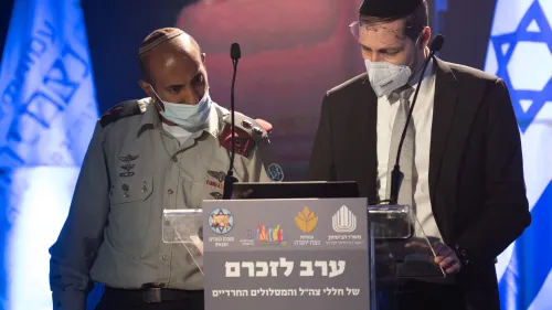 A memorial for the second year in a row commemorated fallen soldiers in the Israel Defense Forces who fought in ultra-Orthodox units, April 27, 2020. Credit: Yakov Cohen.