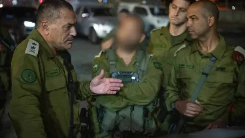 Israel Defense Forces Chief of Staff Lt. Gen. Eyal Zamir conducts an assessment at the scene of the terrorist attack at the Gush Etzion Junction shopping mall in Judea where Shalev Zvuluny was murdered, July 10, 2025. Credit: IDF.