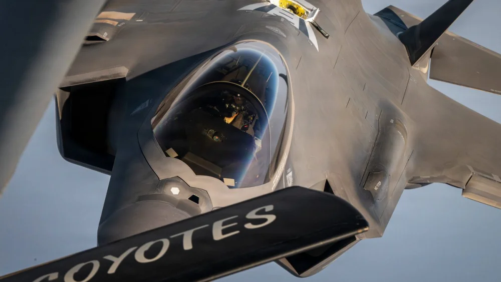 A U.S. Air Force F-35A stealth fighter jet is refueled over the Middle East, July 2026. Credit: United States Central Command.