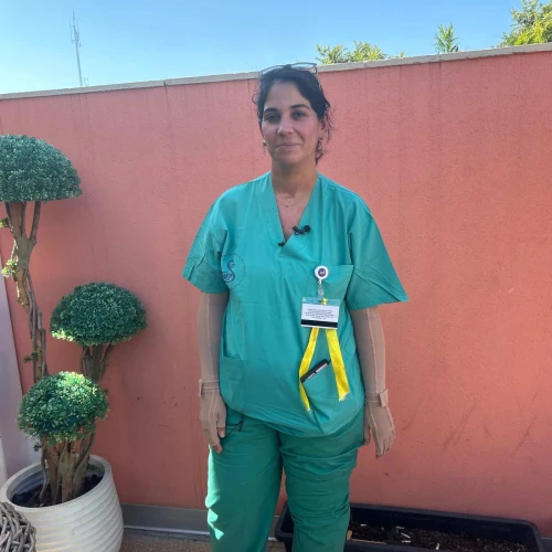 Oct. 7 survivor Dr. Ellay Golan at the Sheba Medical Center in Ramat Gan. Credit: Amelie Botbol.