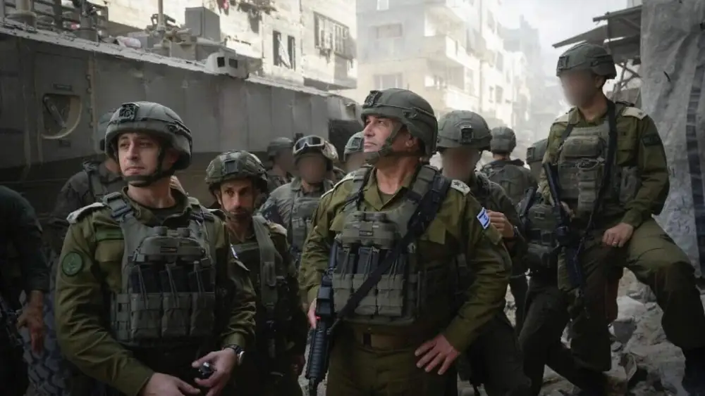 Israel Defense Forces Chief of Staff Lt. Gen. Eyal Zamir meets with troops in the Gaza Strip, Sept. 30, 2025. Credit: IDF.
