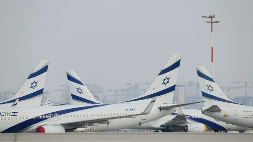 Parked airplanes at Ben-Gurion International Airport, Aug. 8, 2020. Photo by Tomer Neuberg/Flash90.
