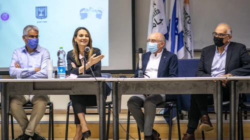 Israeli Education Minister Yifat Shasha-Biton announces plans to turn WIZO into the University of Haifa’s Faculty of Design and Architecture during a visit to the university
