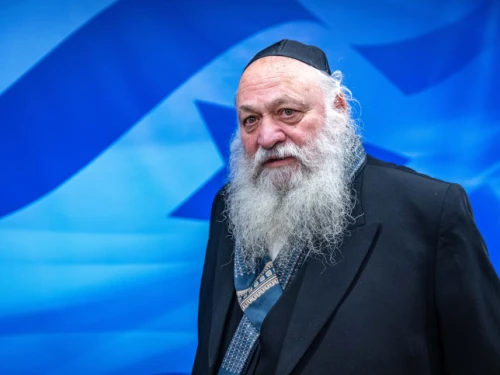 Construction and Housing Minister Yitzhak Goldknopf arrives at the weekly Cabinet meeting in Jerusalem, Jan. 22, 2023. Photo by Olivier Fitoussi/Flash90.
