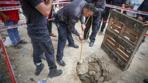 Police and rescue personnel in Deir El Asad in northern Israel on Aug. 13, 2023. Photo by David Cohen/Flash90.