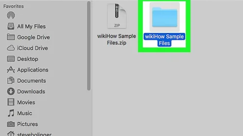 Opening a zip file. Credit: WikiHow.