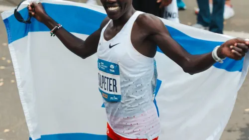 Israeli runner Lonah Chemtai Salpeter after placing second in the New York City Marathon on Nov. 6, 2022. Credit: courtesy NN Running Team