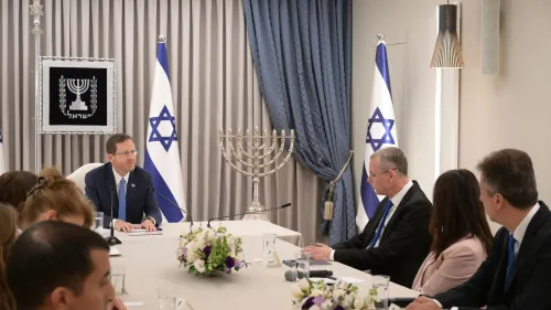 Representatives of Israel's Likud Party meet with President Isaac Herzog in Jerusalem and recommend that opposition leader Benjamin Netanyahu be tasked with forming a government in the aftermath of elections to the 25th Knesset, Nov. 9, 2022. Credit: Amos Ben-Gershom/GPO.