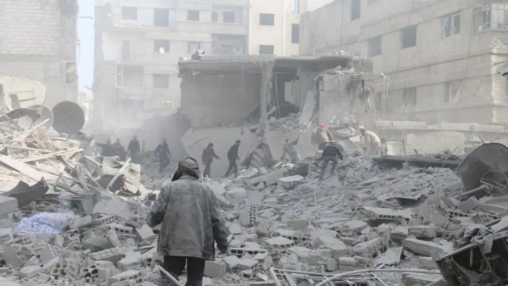 Destruction in eastern Ghouta, Syria. Credit: Facebook via Syrian Observatory for Human Rights.