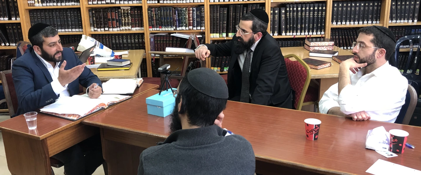 A discussion at the International Halacha Institute in Jerusalem. Photo by Josh Hasten.