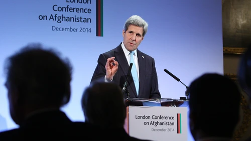 U.S. Secretary of State John Kerry speaks at the London Conference on Afghanistan in December 2014. Credit: DFID-UK Department for International Development via Wikimedia Commons.