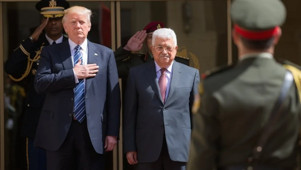 U.S. President Donald Trump and Palestinian Authority leader Mahmoud Abbas in Bethlehem on May 23, 2017. Credit: Shealah Craighead/White House.
