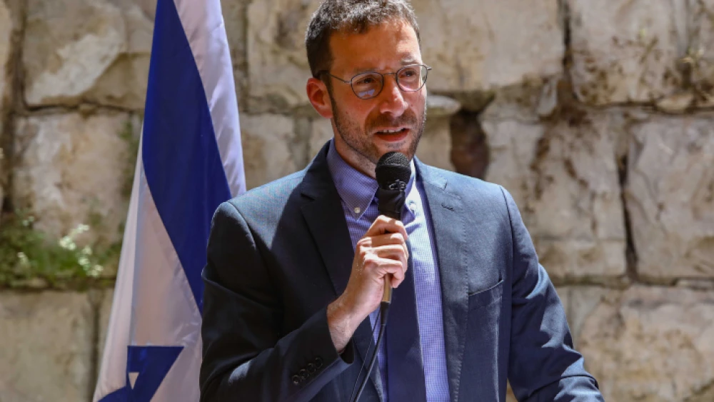 Labor, Social Welfare and Social Services Minister Itzik Shmuli speaks at an event in Jerusalem on May 18, 2020. Photo by Shlomi Cohen/Flash90.