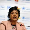 Navi Pillay, chair of the United Nations Commission of Inquiry on the Occupied Palestinian Territory, including East Jerusalem, and Israel, addresses a press conference. Credit: Jean-Marc Ferré/U.N. Photo.