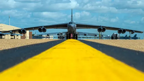 A U.S. Air Force B-52 bomber undergoes an engine check. Credit: Senior Airman Kate Bragg/U.S. Air Force.