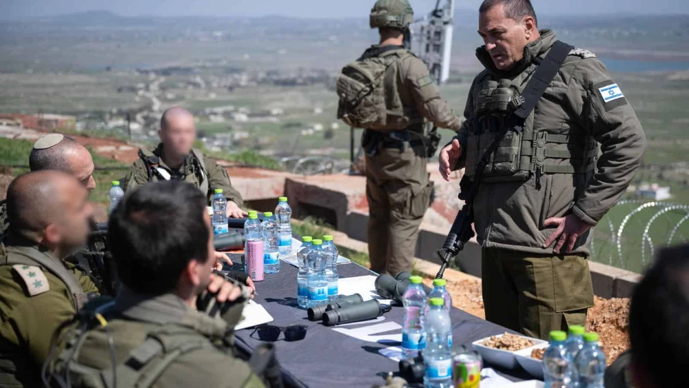 IDF Chief of Staff Lt. Gen. Eyal Zamir during a tour of the Syrian security zone on March 9, 2025. Credit: IDF.
