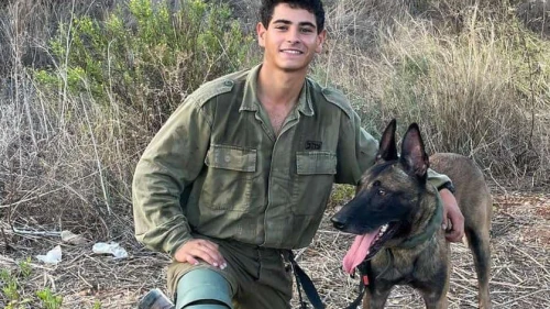 Oketz canine unit member Staff Sgt. David Sasson, 21, who was killed in action in the southern Gaza Strip on March 6, 2024. Credit: IDF.