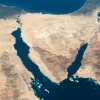 Egypt's Sinai Peninsula (pictured in satellite image) is the site of reported collaboration between the Hamas and Islamic State terror groups. Credit: NASA.