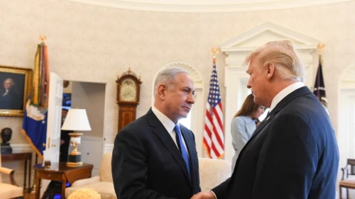 Israeli Prime Minister Benjamin Netanyahu with U.S. President Donald Trump at the White House in Washington D.C., on March 5, 2018. Photo by Haim Zach/GPO.