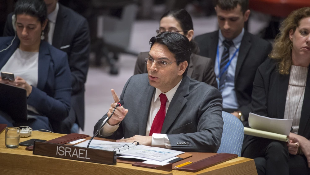 Israeli Ambassador Danny Danon addresses a U.N. Security Council meeting on the situation in the Middle East. Credit: U.N. Photo/Loey Felipe.