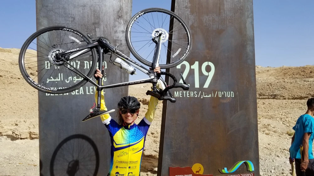 Carol Sober is one of 600 cyclists to help raise a record $3.5 million to help children in ALYN Hospital in Jerusalem. Credit: “Wheels of Love.”