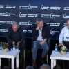 Former Israeli National Security Advisor Yaakov Amidror (right) along with former Mossad head Tamir Pardo and former IDF intelligence chief Amos Yadlin speaking at a panel discussion at Reichman University in Herzliya during the Institute for Policy and Strategy’s “Security and Policy” conference. Source: Screenshot.