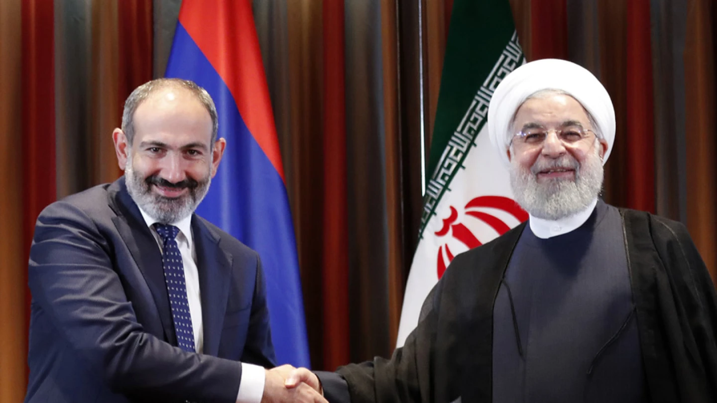 Armenian Prime Minister Nikol Pashinyan with Iran's President Hassan Rouhani in 2018. Credit: Armenia Government.