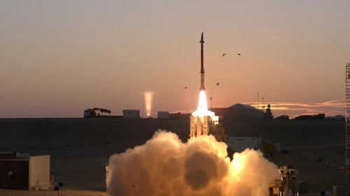 A David's Sling missile being launched. Credit: Rafael Advanced Defense Systems.