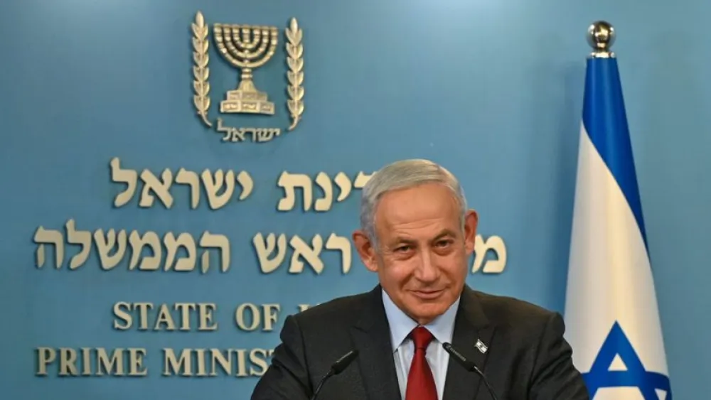 Israeli Prime Minister Benjamin Netanyahu at a press conference to discuss the economy and judicial reform, Jerusalem, Jan. 25, 2023. Photo by Kobi Gideon/GPO.